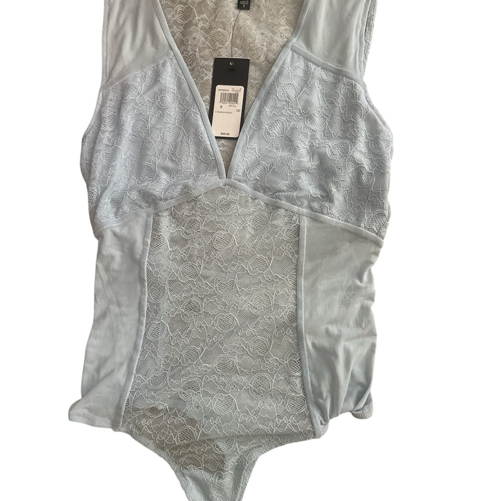 Guess Light Blue Lace Bodysuit